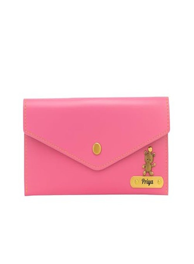 THE CUSTOMISED GIFT هدية مُخصصة: محفظة جلدية نسائية مزينة باسم وتعليقة | هدايا ذكرى الزواج، أعياد الميلاد، وحفلات الزفاف للنساء (لون وردي) - Image 2